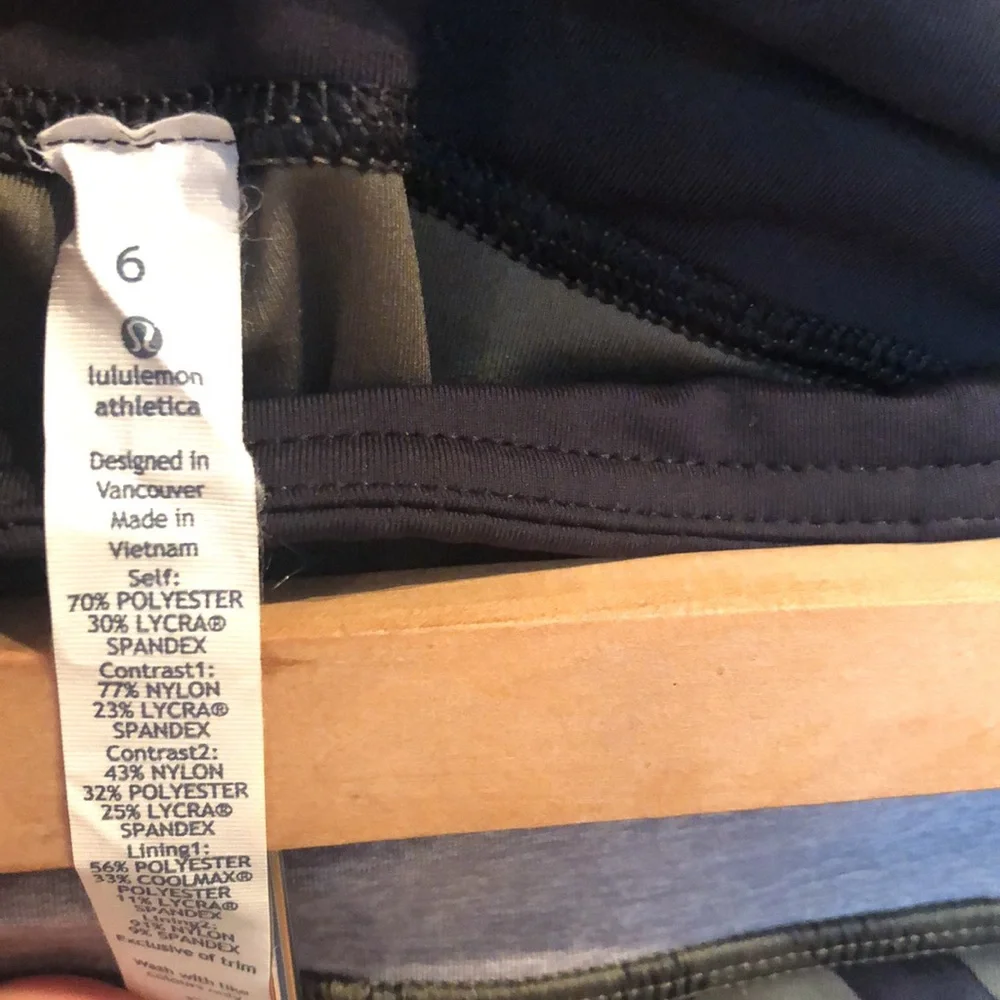 Lululemon run inspire crop leggings ll chevron size 6